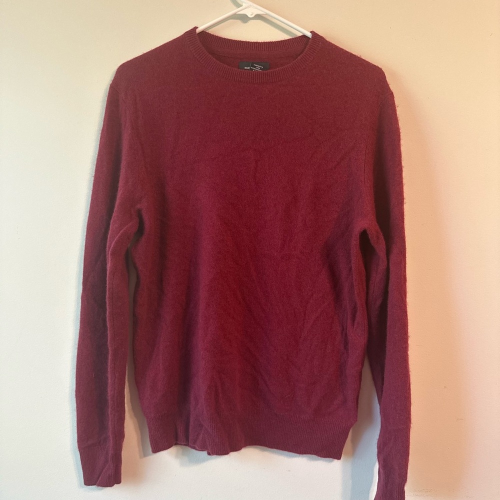 Daniel Hechter 100% Cashmere Burgundy Crewneck Sweater